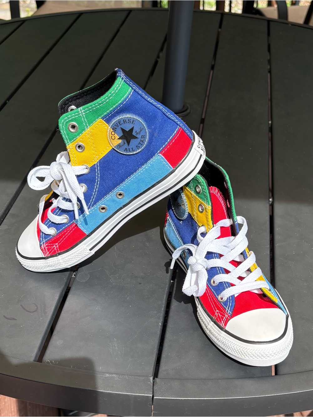 Converse Chuck Taylor All Star High Top Multicolor Patchwork Youth 3 NWOB